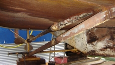 Preparing ships hull for sandblasting